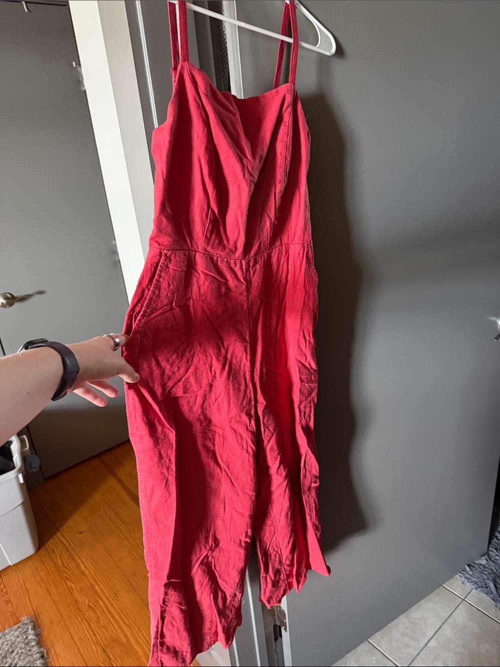 Old Navy Red Sleeveless Jumpsuit Romper